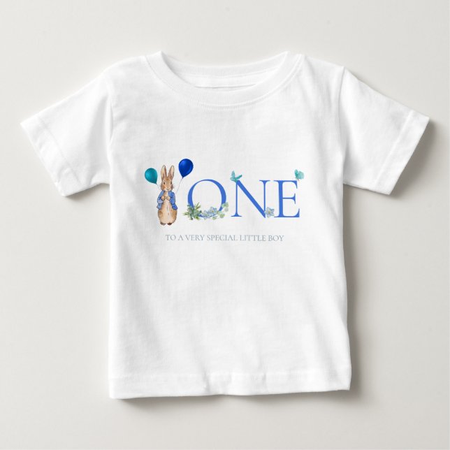 Klassisk kanin Första födelsedagen T Shirt (Framsida)