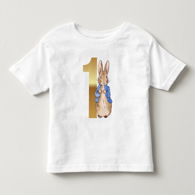 Klassisk kanin Första födelsedagen T Shirt (Framsida)