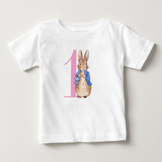 Klassisk kanin Första födelsedagen T Shirt (Framsida)