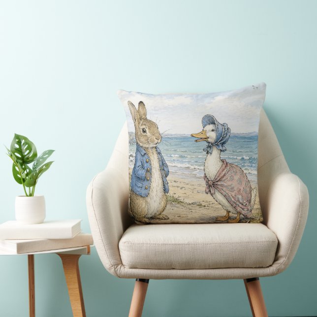 Klassisk kanin & gräsand vid havet kudde (Stol)