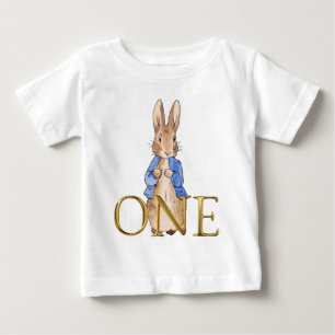 Klassisk kanin i blå jacka Första födelsedagen T Shirt
