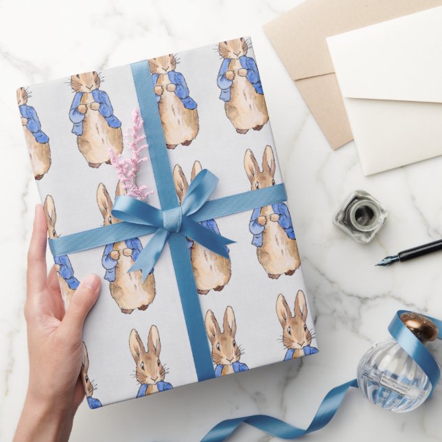 Klassisk kanin i blå jacka presentpapper (Gifting)