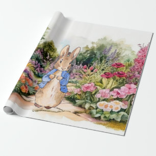 Klassisk kanin i hans trädgård presentpapper