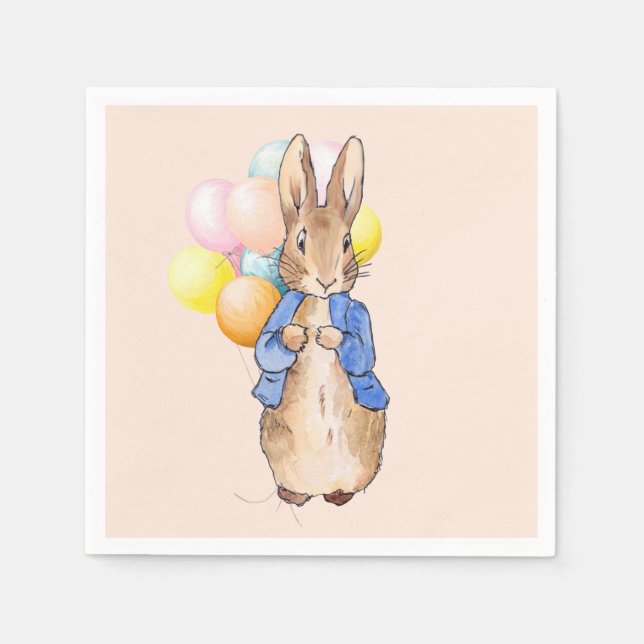 Klassisk kanin med ballonger pappersservett (Framsidan)