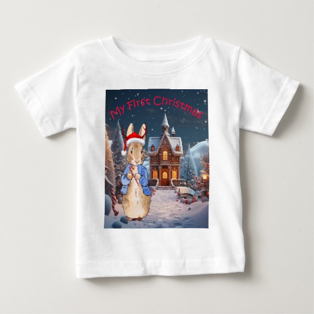 Klassisk kanin min första jul  t shirt (Framsida)
