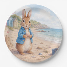 Klassisk kanin på en sandstrand