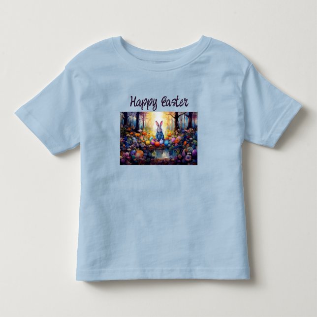 Klassisk kanin påskharen med påskägg t shirt (Framsida)