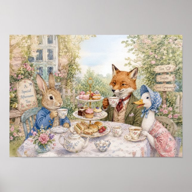 Klassisk kanin, räv och anka poster (Framsidan)