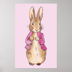 Klassisk kanin rosa jacka Nursery Art Poster