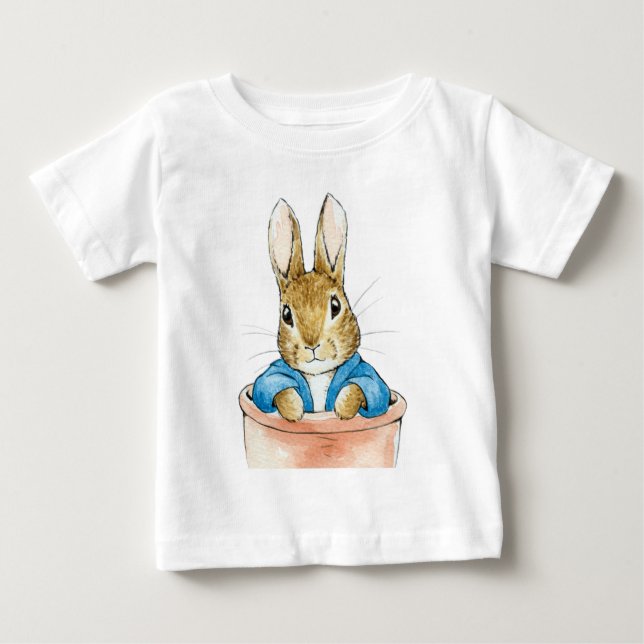 Klassisk kanin som sitter i en kruka t shirt (Framsida)