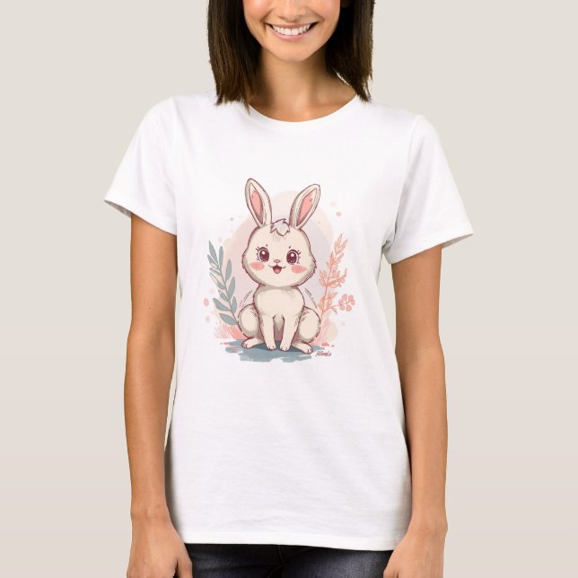 Klassisk kanindesign - minimalistisk t shirt (Framsida)