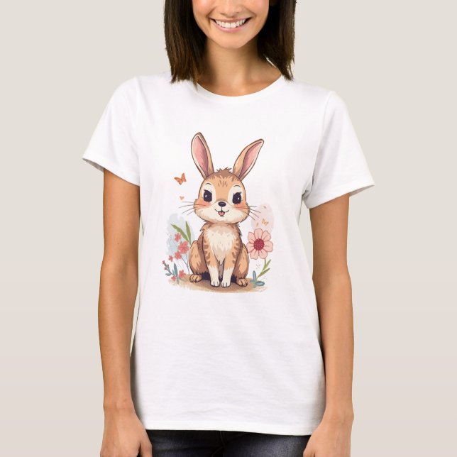 Klassisk kanindesign - minimalistisk t shirt (Framsida)