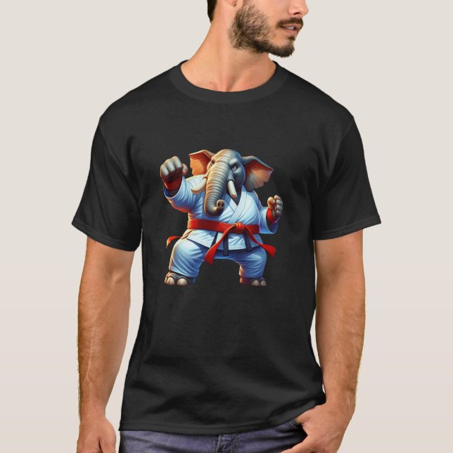 Klassisk karate elefantmästare t shirt (Framsida)