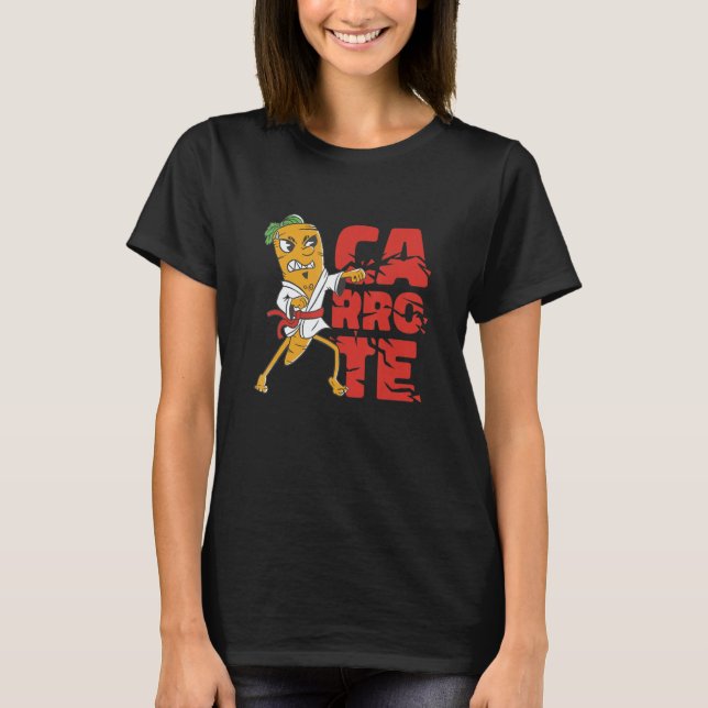 Klassisk karate morot grafik  herr och dam t-shirt (Framsida)