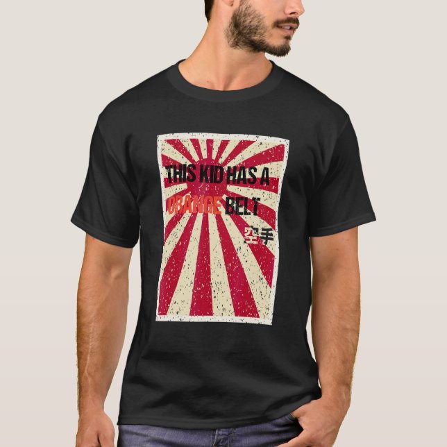 Klassisk Karate Orange Bälte Ungdom T Shirt (Framsida)