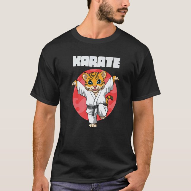 Klassisk karate tiger tran-kick t shirt (Framsida)