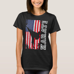 Klassisk karate USA-flagga 4:e juli patriotisk ame T Shirt