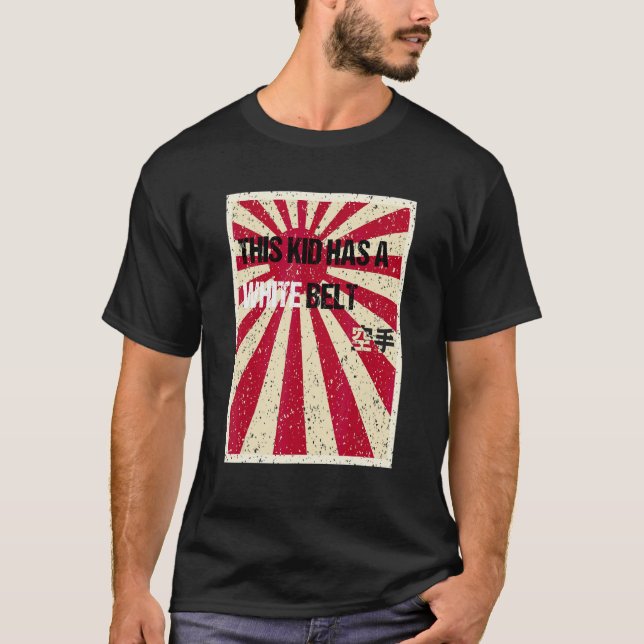Klassisk karate vit bälte ungdom t shirt (Framsida)