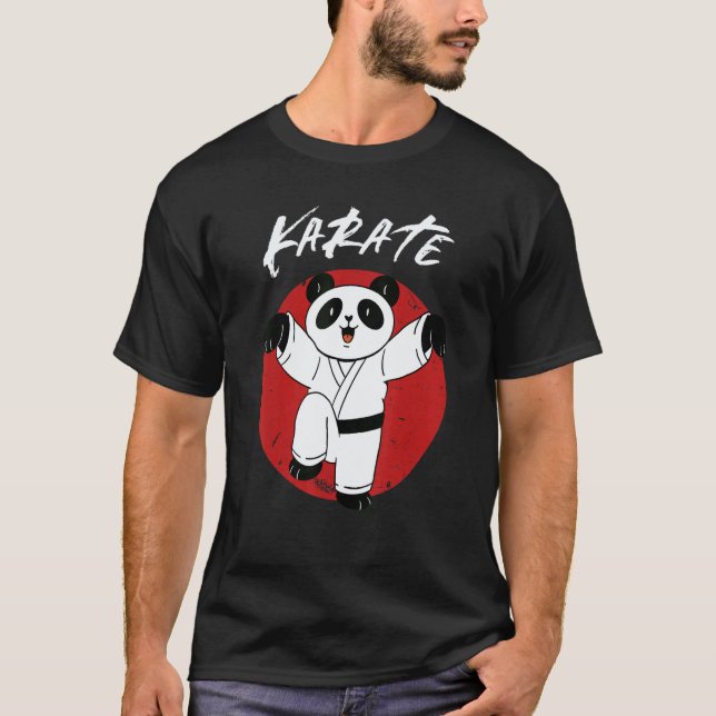 Klassisk karatepanda t shirt (Framsida)