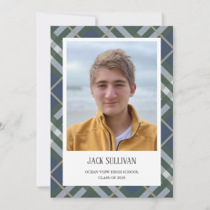Klassisk Karo Foto Examen Inbjudningskort