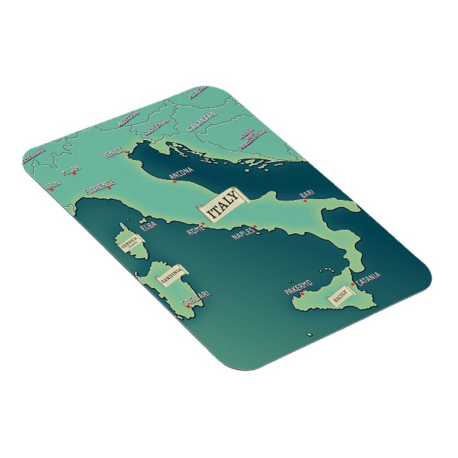 Klassisk karta över Italien Magnet (Högersidan)