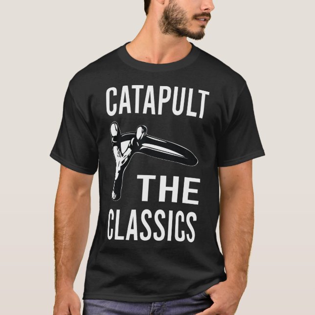 Klassisk katapult - Sten Design T Shirt (Framsida)