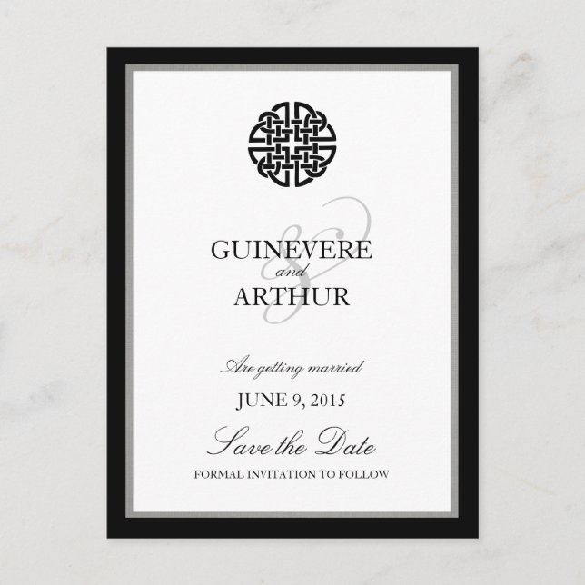 Klassisk Keltisk Kärleksknut Bröllop Spara Datum Meddelande Vykort (Framsida)
