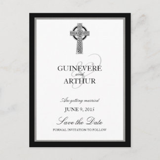 Klassisk keltisk kors bröllop Save the Date Meddelande Vykort