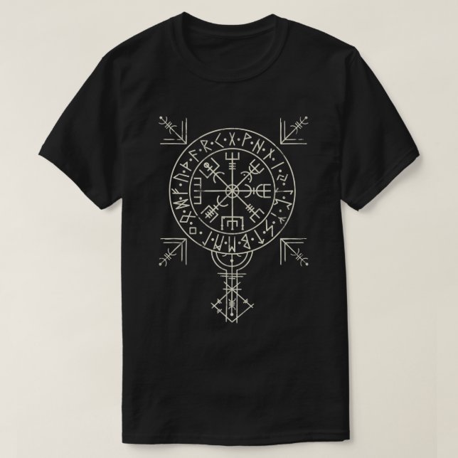 Klassisk keltisk Viking-kompass med norsädesrunda T Shirt (Design framsida)