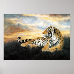 Klassisk kinesisk stilkonst, Reclining tiger Poster