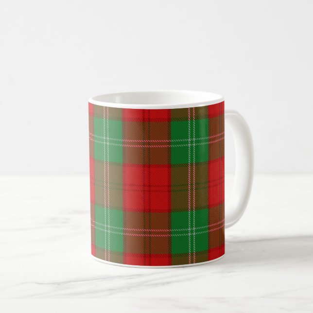 Klassisk Klan Lennox Red och Grönt Tartan Play Kaffemugg (Framsida höger)