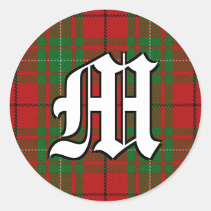 Klassisk Klan MacAulay Tartan Monogram Runt Klistermärke