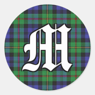 Klassisk Klan MacEwen Tartan Monogram Runt Klistermärke