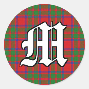 Klassisk Klan MacKintosh Tartan Monogram Runt Klistermärke