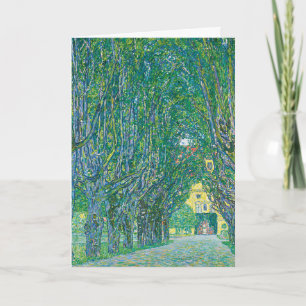 Klassisk Klimt Grön Natur Landskapsutsmyckning Helgkort