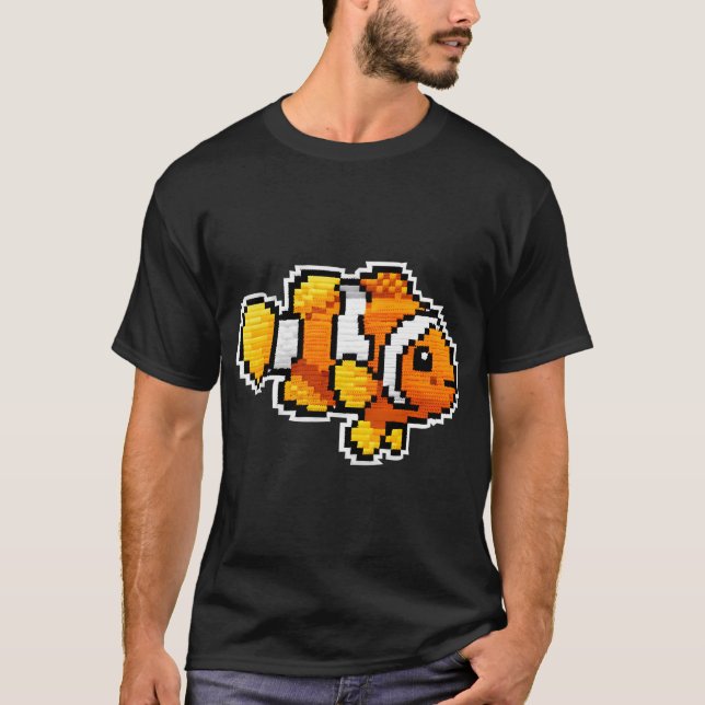 Klassisk klovnfisk - Gul fenna broderi stil Ar T Shirt (Framsida)