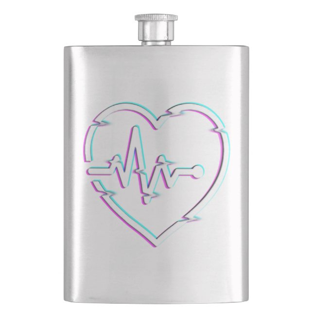 Klassisk kolv för hjärtkontroll fickplunta (Framsidan)