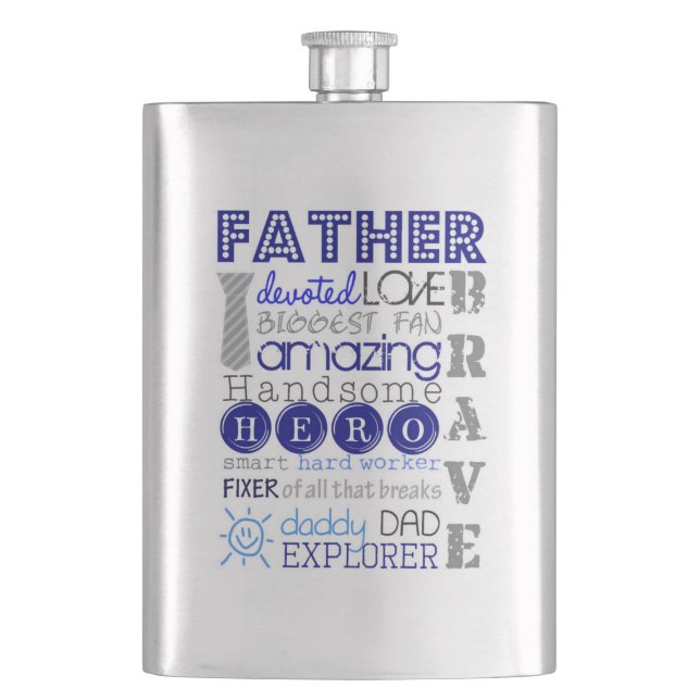 Klassisk kolv/Pappa-typografi Fickplunta (Framsidan)