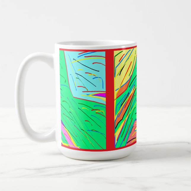 Klassisk konsthunky mönster nära pasteller kaffemugg (Vänster)