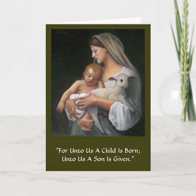 KLASSISK KONSTJULKORT: MADONNA & BARN HELGKORT (Framsida)