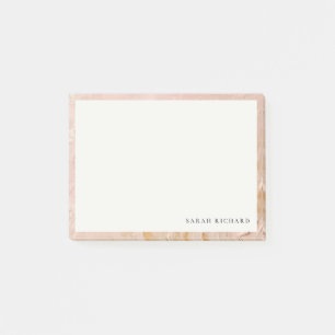 Klassisk konstnärlig buske rosa guld oljemålning t post-it block