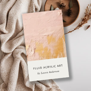 Klassisk konstnärlig buske rosa guld oljemålning t visitkort