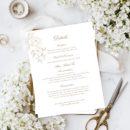 Klassisk konturteckning Blomsterdetaljer Inneslutn Tilläggskort