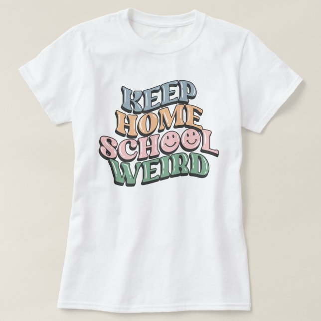 Klassisk konversation av Retro Behålla Homeschool  T Shirt (Design framsida)