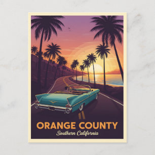 Klassisk konvertibel marschering genom orange fylk vykort