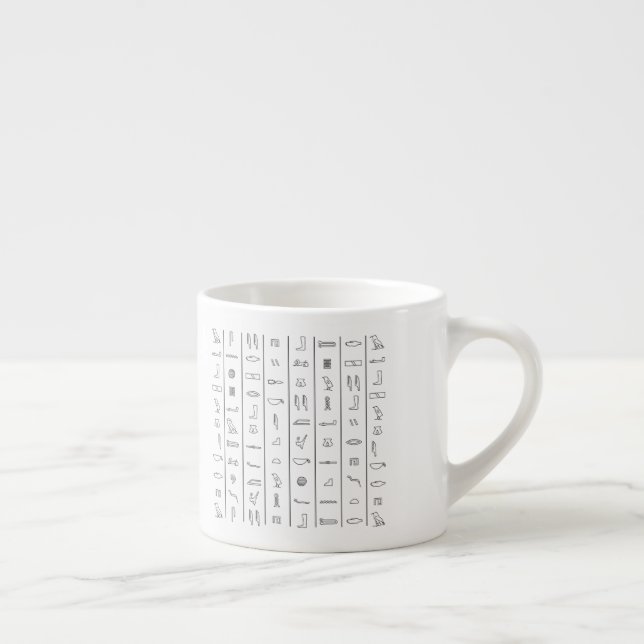 Klassisk kop med forntida egyptiska hieroglyfer espressomugg (Höger)