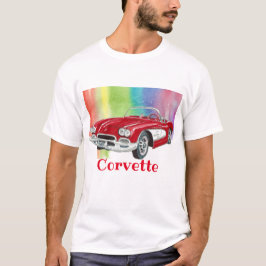 "Klassisk korvettkonvertibel vattenfärgsbild T Shirt