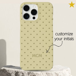 Klassisk Krämig Beige Anpassad Monogram Prickig