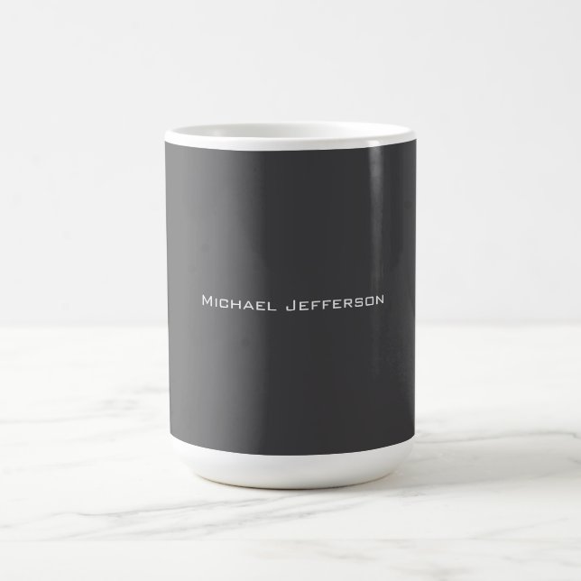 Klassisk Kreativ Trendig Mörkgrå & Vit Kaffemugg (Center)