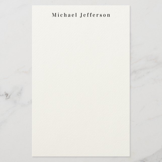 Klassisk Kreativ Trendig Svart & Vit Minimalistisk Brevpapper (Framsida)